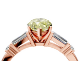 Rose gold Fancy Yellow Marquise  Cut Diamond Ring with Baguette Side Stones, Channel Set Band, and Four-Prong Setting_4