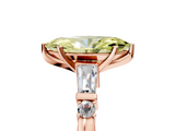 Rose gold Fancy Yellow Marquise  Cut Diamond Ring with Baguette Side Stones, Channel Set Band, and Four-Prong Setting_5