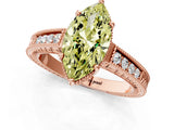 Rose gold Fancy Yellow Marquise Cut Diamond Ring with Milgrain Pavé Band and Four-Prong Setting_25