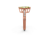 Rose gold Fancy Yellow Marquise Cut Diamond Ring with Milgrain Pavé Band and Four-Prong Setting_26