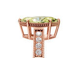 Rose gold Fancy Yellow Marquise Cut Diamond Ring with Milgrain Pavé Band and Four-Prong Setting_29