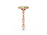 Rose gold Fancy Yellow Marquise  Cut Diamond Ring with Pavé Band and Four-Prong Setting_2