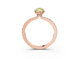 Rose gold Fancy Yellow Marquise  Cut Diamond Ring with Pavé Band and Four-Prong Setting_3