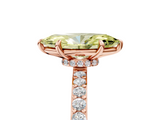 Rose gold Fancy Yellow Marquise  Cut Diamond Ring with Pavé Band and Four-Prong Setting_5