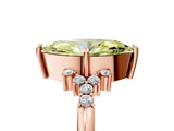 Rose gold Fancy Yellow Marquise Cut Diamond Ring with Side Stones and Four-Prong Setting_62