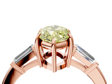 Rose gold Fancy Yellow Marquise  Cut Diamond Ring with Tapered Baguette Side Stones in Four-Prong Setting_4