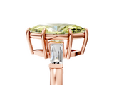 Rose gold Fancy Yellow Marquise  Cut Diamond Ring with Tapered Baguette Side Stones in Four-Prong Setting_5