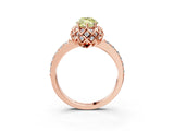 Rose gold Fancy Yellow Marquise Cut Diamond Scalloped Halo Engagement Ring with Round Shared Prong Band_15