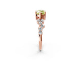 Rose gold Fancy Yellow Marquise Cut Diamond Scattered Round Accent Ring with Prong Setting_14