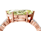 Rose gold Fancy Yellow Marquise Cut Diamond Scattered Round Accent Ring with Prong Setting_16