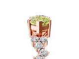 Rose gold Fancy Yellow Marquise Cut Diamond Scattered Round Accent Ring with Prong Setting_17