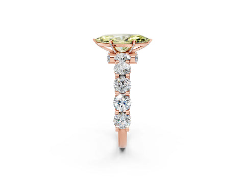 Rose gold Fancy Yellow Marquise Cut Diamond Side Stone Engagement Ring with Four-Prong Setting_26