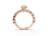 Rose gold Fancy Yellow Marquise Cut Diamond Side Stone Engagement Ring with Four-Prong Setting_27