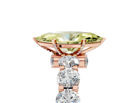 Rose gold Fancy Yellow Marquise Cut Diamond Side Stone Engagement Ring with Four-Prong Setting_29