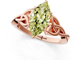 Rose gold Fancy Yellow Marquise Cut Diamond Solitaire Celtic Knot Ring with Four-Prong Setting_39