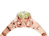 Rose gold Fancy Yellow Marquise Cut Diamond Solitaire Celtic Knot Ring with Four-Prong Setting_42
