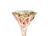 Rose gold Fancy Yellow Marquise Cut Diamond Solitaire Celtic Knot Ring with Four-Prong Setting_43