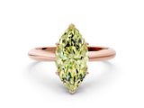 Rose gold Fancy Yellow Marquise Cut Diamond Solitaire Engagement Ring with Cathedral Setting and Four-Prong Mount_30