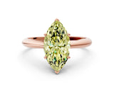 Rose gold Fancy Yellow Marquise Cut Diamond Solitaire Engagement Ring with Cathedral Setting and Four-Prong Mount_66