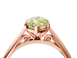Rose gold Fancy Yellow Marquise Cut Diamond Solitaire Engagement Ring with Cathedral Setting and Four-Prong Mount_70
