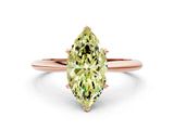 Rose gold Fancy Yellow Marquise Cut Diamond Solitaire Engagement Ring with Classic Band and Four-Prong Setting_17