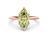 Rose gold Fancy Yellow Marquise Cut Diamond Solitaire Engagement Ring with Classic Band and Four-Prong Setting_36
