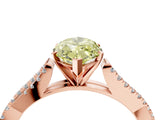 Rose gold Fancy Yellow Marquise Cut Diamond Solitaire Engagement Ring with Twisted Pavé Band and Four-Prong Setting_47