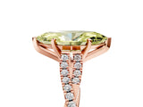 Rose gold Fancy Yellow Marquise Cut Diamond Solitaire Engagement Ring with Twisted Pavé Band and Four-Prong Setting_48