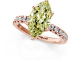 Rose gold Fancy Yellow Marquise Cut Diamond Solitaire Pavé Engagement Ring with Round Band and Prong Setting_13