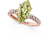 Rose gold Fancy Yellow Marquise Cut Diamond Solitaire Pavé Engagement Ring with Round Band and Prong Setting_79