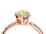 Rose gold Fancy Yellow Marquise Cut Diamond Solitaire Pavé Engagement Ring with Round Band and Prong Setting_82