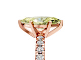 Rose gold Fancy Yellow Marquise Cut Diamond Solitaire Pavé Engagement Ring with Round Band and Prong Setting_83