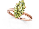Rose gold Fancy Yellow Marquise Cut Diamond Solitaire Ring with Classic Band and Four-Prong Setting_1