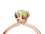 Rose gold Fancy Yellow Marquise Cut Diamond Solitaire Ring with Classic Band and Four-Prong Setting_4