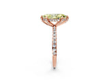 Rose gold Fancy Yellow Marquise Cut Diamond Solitaire Ring with Four-Prong Setting and Pavé Band_5