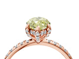 Rose gold Fancy Yellow Marquise Cut Diamond Solitaire Ring with Four-Prong Setting and Pavé Band_7