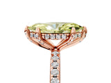 Rose gold Fancy Yellow Marquise Cut Diamond Solitaire Ring with Four-Prong Setting and Pavé Band_8