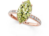 Rose gold Fancy Yellow Marquise Cut Diamond Solitaire Ring with Pavé Band and Hidden Halo_21