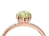 Rose gold Fancy Yellow Marquise Cut Diamond Solitaire Ring with Pavé Band and Hidden Halo_24