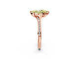 Rose gold Fancy Yellow Marquise Cut Diamond Solitaire Ring with Pavé Band and Prong Setting_14