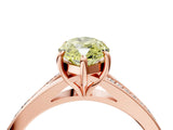 Rose gold Fancy Yellow Marquise Cut Diamond Solitaire Ring with Pavé Band and Prong Setting_16