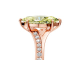 Rose gold Fancy Yellow Marquise Cut Diamond Solitaire Ring with Pavé Band and Prong Setting_17