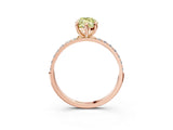 Rose gold Fancy Yellow Marquise Cut Diamond Solitaire Ring with Pave Band and Four Prong Setting_15