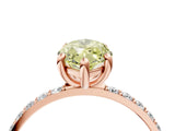 Rose gold Fancy Yellow Marquise Cut Diamond Solitaire Ring with Pave Band and Four Prong Setting_16