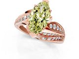 Rose gold Fancy Yellow Marquise Cut Diamond Solitaire Ring with Prong Setting and Twisted Pavé Band_13