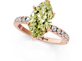 Rose gold Fancy Yellow Marquise Cut Diamond Solitaire Ring with Round  Pavé Band and Four-Prong Setting_37