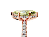 Rose gold Fancy Yellow Marquise Cut Diamond Solitaire Ring with Round  Pavé Band and Four-Prong Setting_41