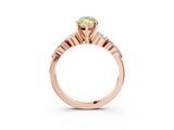 Rose gold Fancy Yellow Marquise Cut Diamond Solitaire Ring with Side Stones and Four-Prong Setting_32