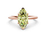 Rose gold Fancy Yellow Marquise Cut Diamond Solitaire Ring with Six-Prong Setting and Classic Band_30