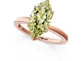 Rose gold Fancy Yellow Marquise Cut Diamond Solitaire Ring with Thin Band and Prong Setting_13